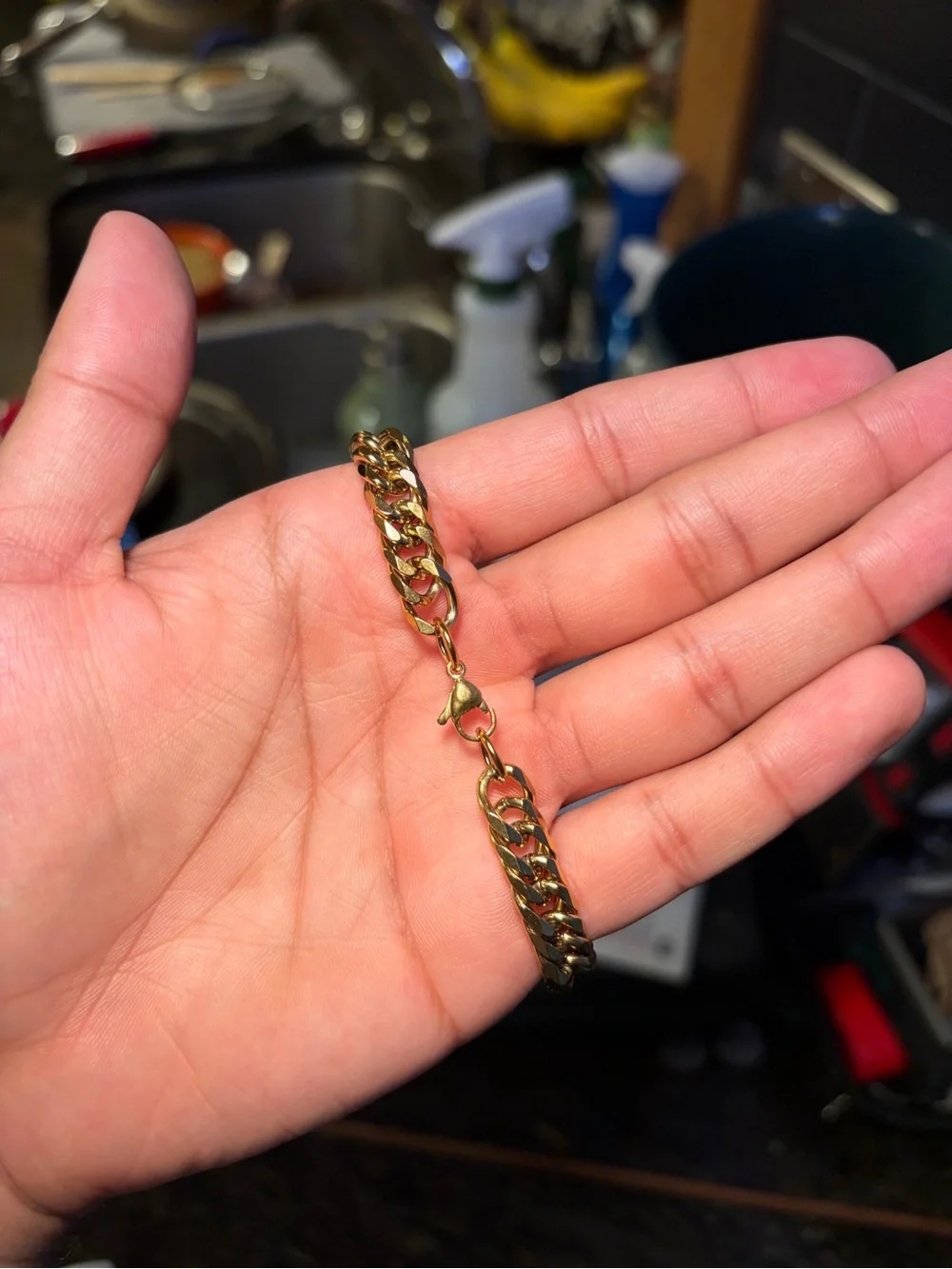 Gold Plated Cuban Link Bracelet — 8mm